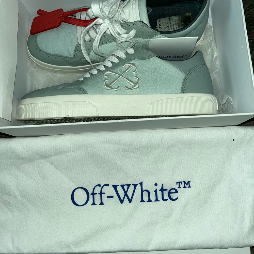 Off-White Sky Blue Leather Sneakers